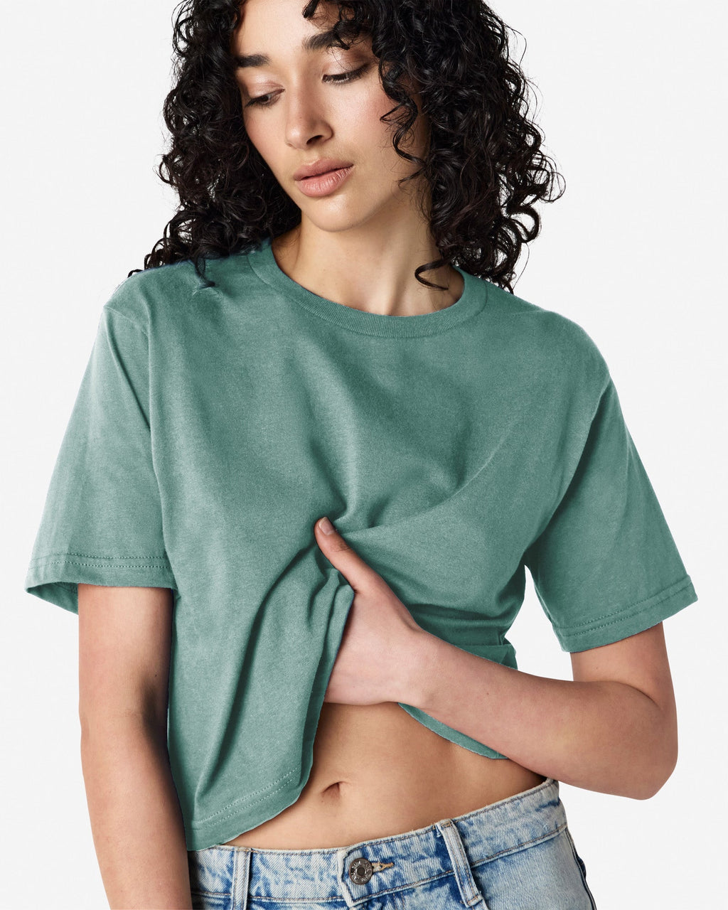 102 American Apparel Women's Fine Jersey Boxy T-Shirt