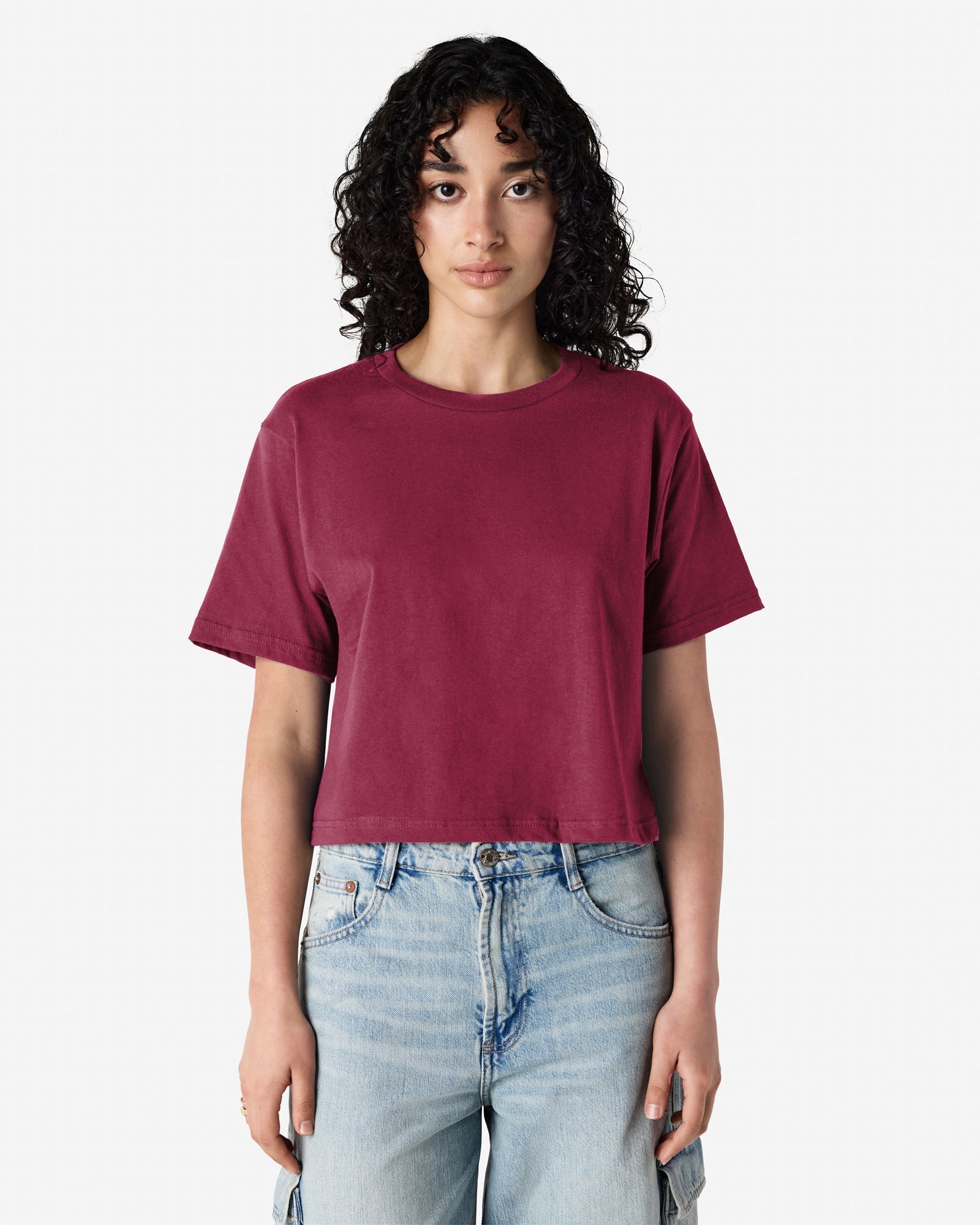 102 American Apparel Women's Fine Jersey Boxy T-Shirt