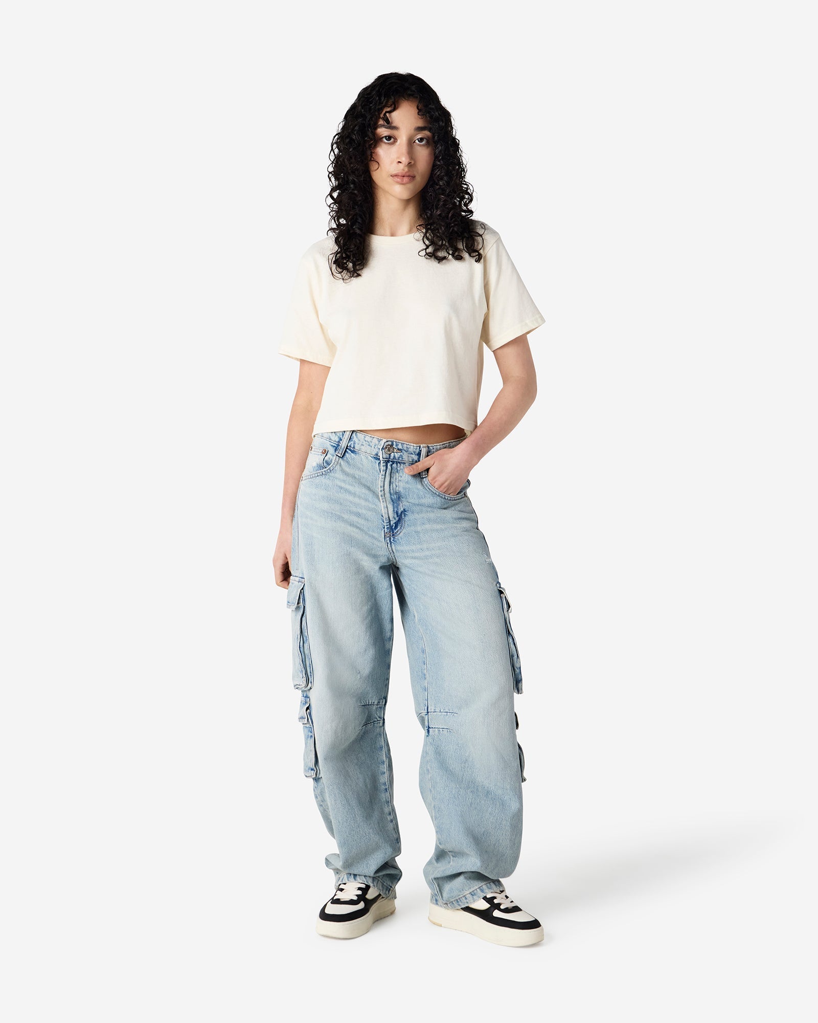 102 American Apparel Women's Fine Jersey Boxy T-Shirt