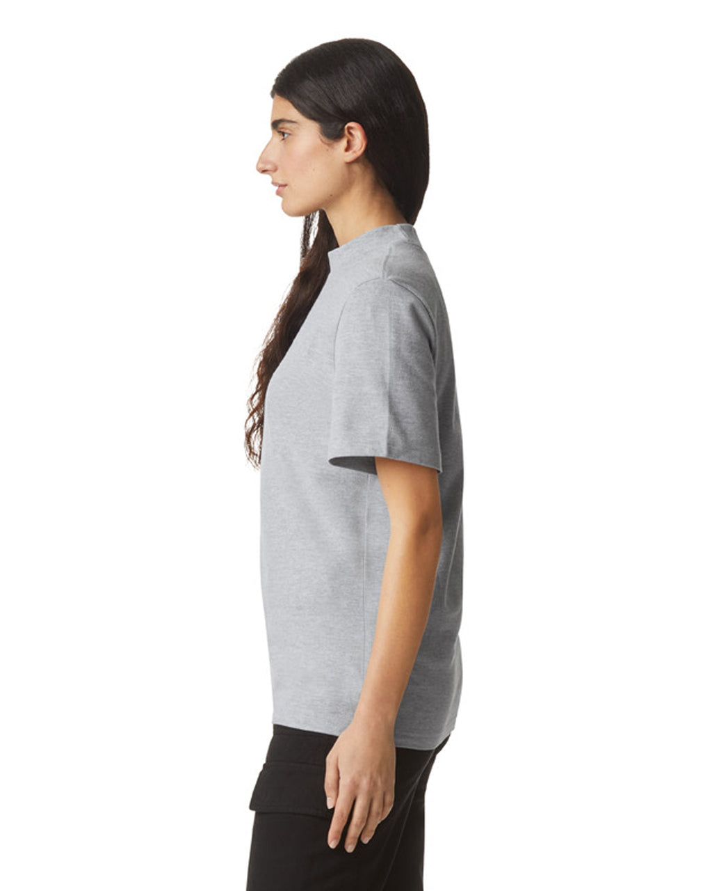 1PQ American Apparel Unisex Pique Mockneck T-shirt