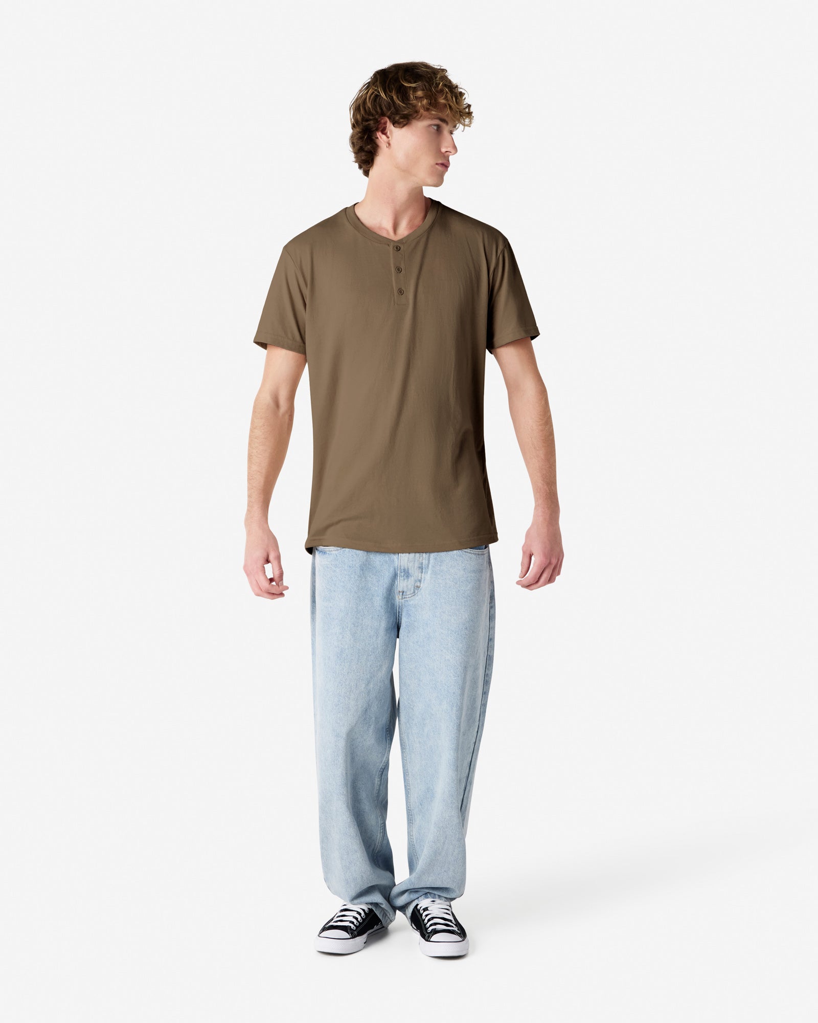 2004CVC American Apparel CVC Unisex Henley T-shirt