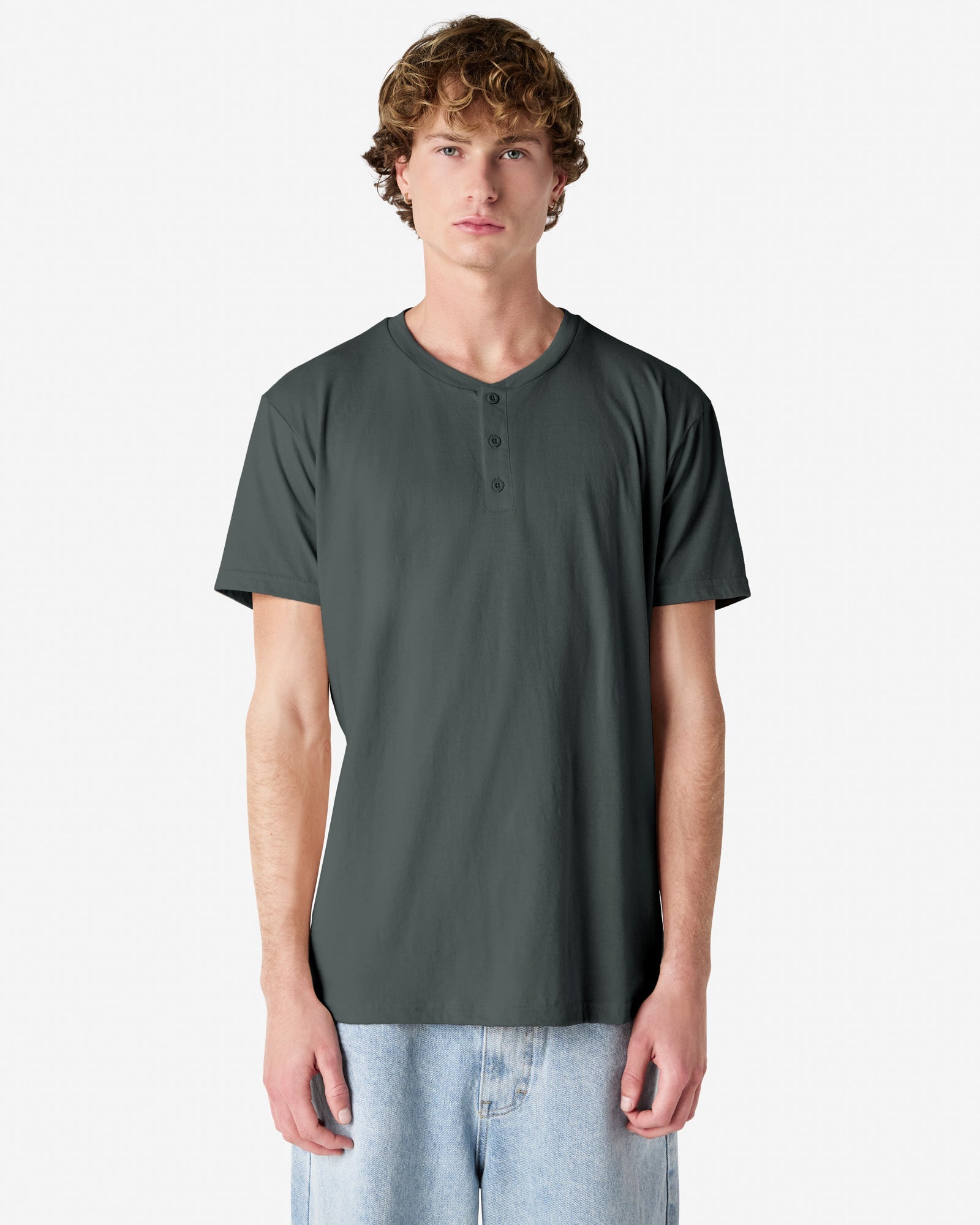 2004CVC American Apparel CVC Unisex Henley T-shirt