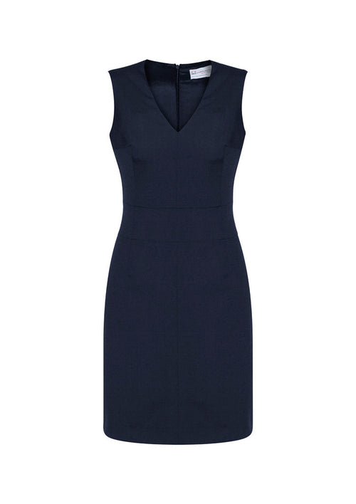 34021 Womens Comfort Wool Stretch Sleeveless V-Neck Dress