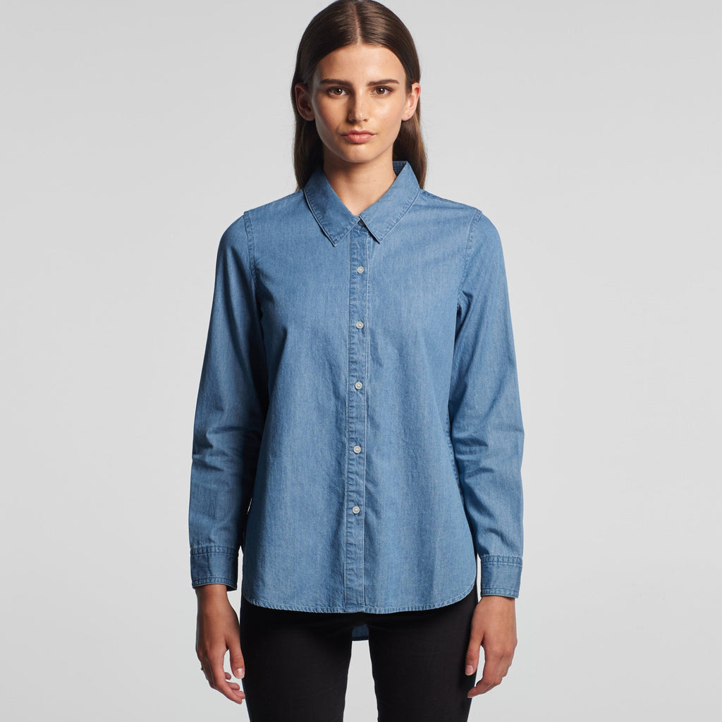 LADIES BLUE DENIM SHIRT - 4042