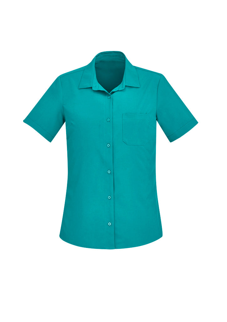 BIZ CARE WOMENS FLORENCE SHORT SLEEVE SHIRT CS947LS