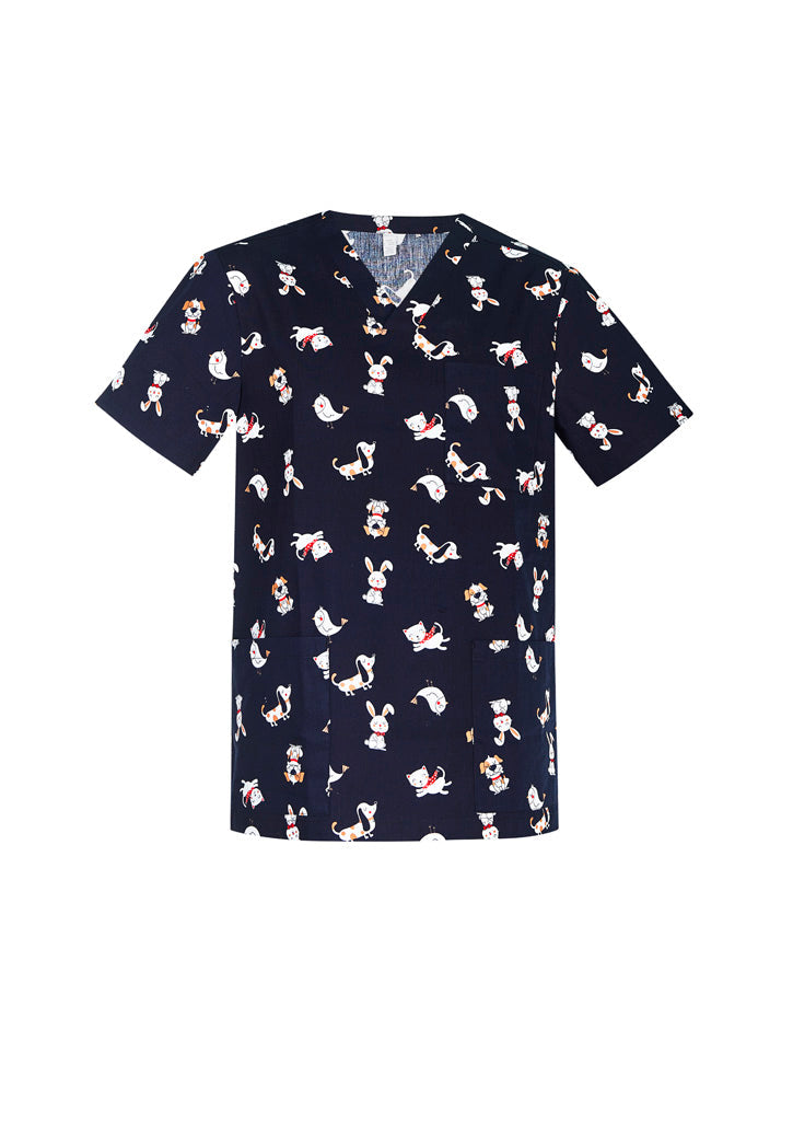 BIZ CARE MENS BEST FRIENDS SCRUB TOP   CST147MS