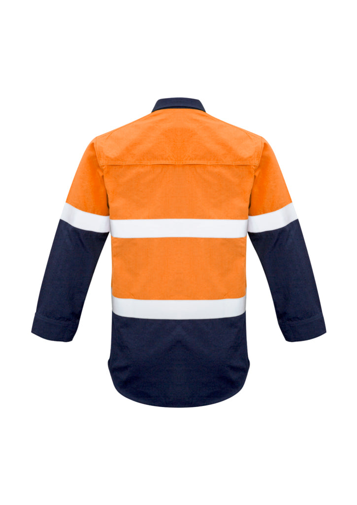 Syzmik Mens FR Closed Front Hooped Taped Spliced Shirt ZW133