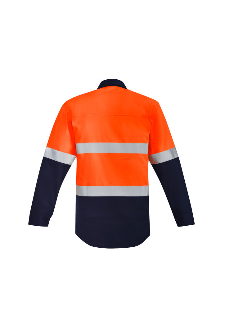 Syzmik Mens Orange Flame HRC 2 Hoop Taped Closed Front Spliced Shirt ZW143