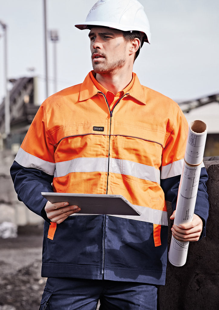 Syzmik Mens Hi Vis Cotton Drill Jacket ZJ590