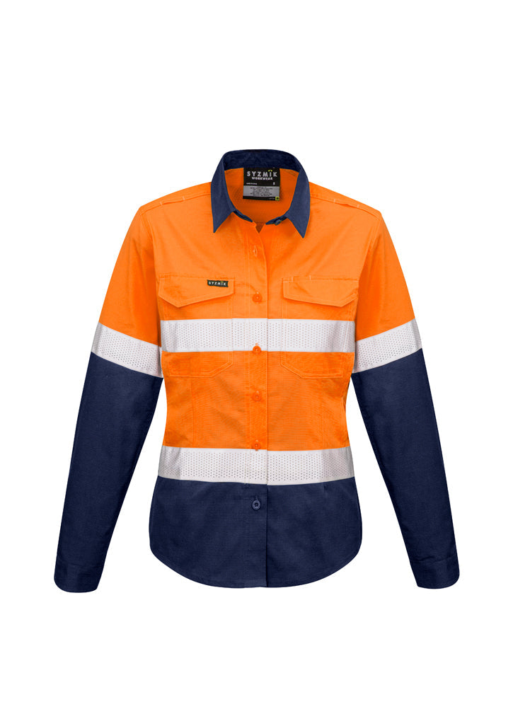 Syzmik Womens Rugged Cooling Taped Hi Vis Spliced Shirt ZW720