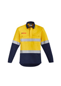 Syzmik Mens Orange Flame HRC 2 Hoop Taped Closed Front Spliced Shirt ZW143