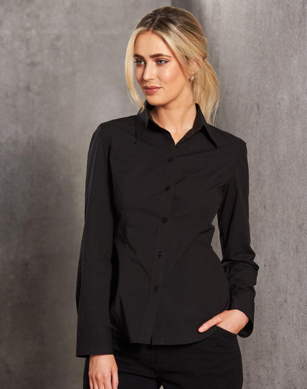 Benchmark M8020L Women's Cotton/Poly Stretch Long Sleeve Shirt