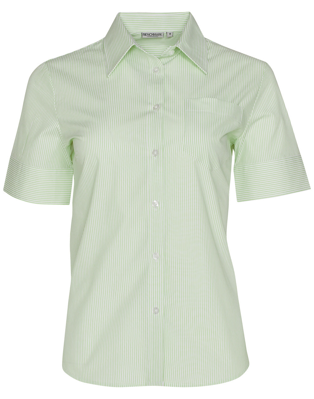 Benchmark M8234 Women's Balance Stripe Short Sleeve Shirt