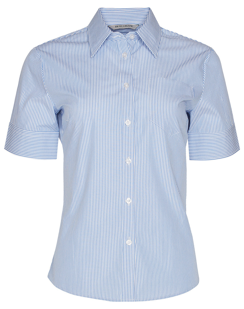 Benchmark M8234 Women's Balance Stripe Short Sleeve Shirt