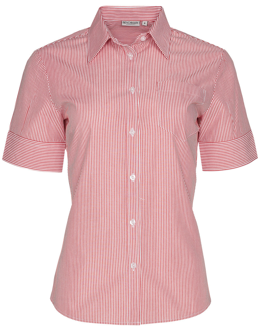 Benchmark M8234 Women's Balance Stripe Short Sleeve Shirt