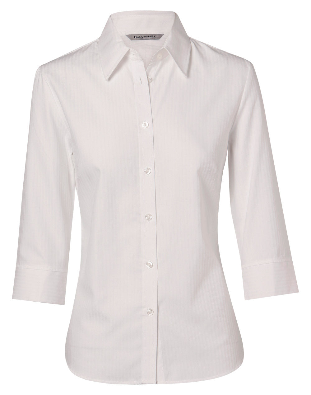 Benchmark M8113 Women's Mini Herringbone 3/4 Sleeve Shirt