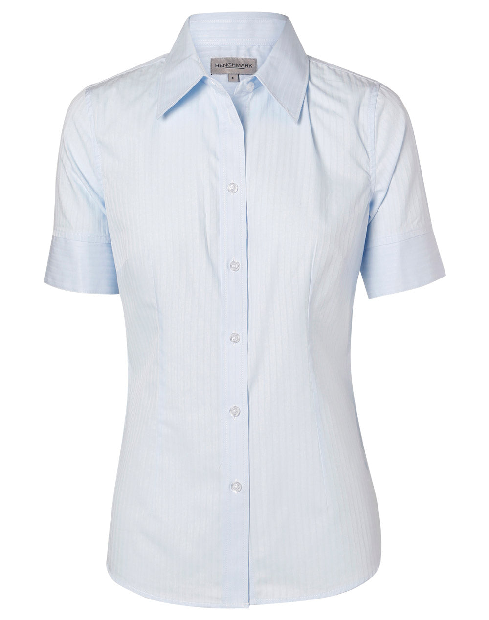 Benchmark M8100S Women's Self Stripe Short Sleeve Shirt