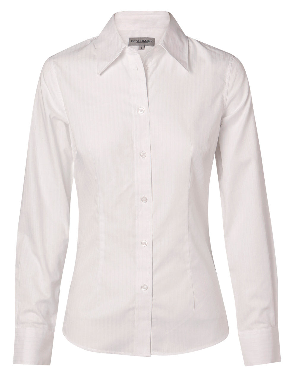 Benchmark M8100L Women's Self Stripe Long Sleeve Shirt