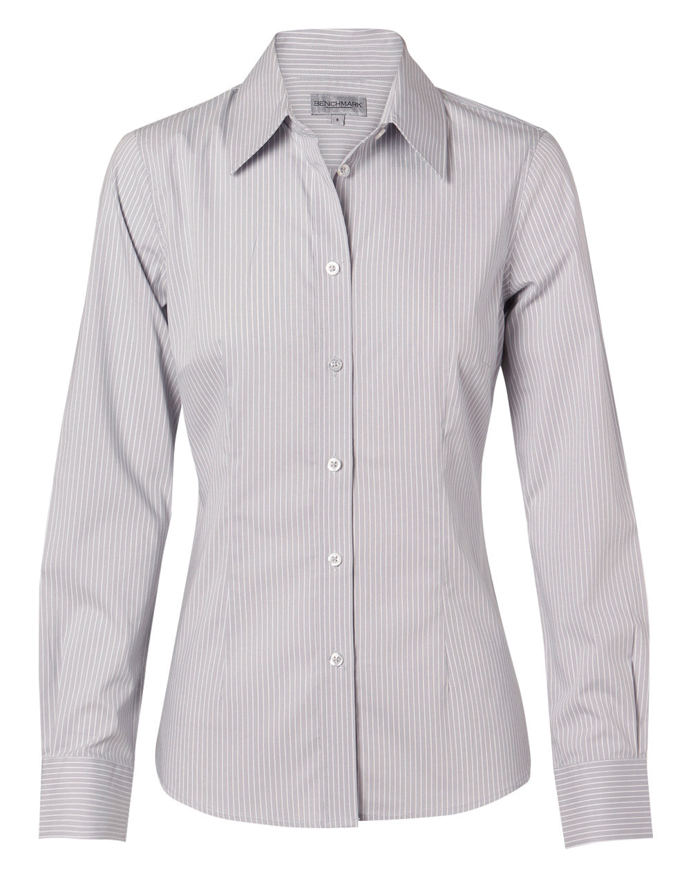 Benchmark M8200L Women's Ticking Stripe Long Sleeve Shirt