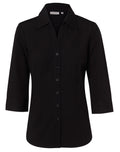 Benchmark M8020Q Women's Cotton/Poly Stretch 3/4 Sleeve Shirt