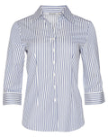 Benchmark M8310Q Women's Executive Sateen Stripe 3/4 Sleeve Shirt