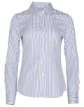 Benchmark M8310L Ladies' Executive Sateen Stripe Long Sleeve Shirt