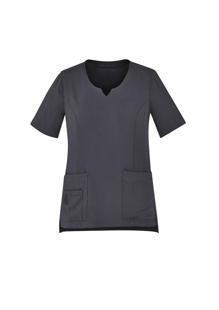 Biz Care Womens Avery Tailored Fit Round Neck Scrub Top CST942LS